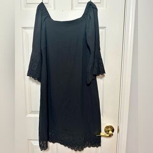 off the shoulder black dress